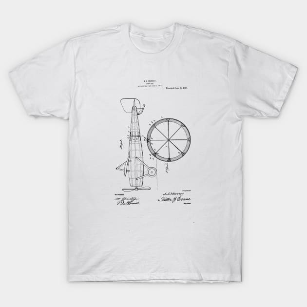 Airplane Patent Drawing T-Shirt by skstring